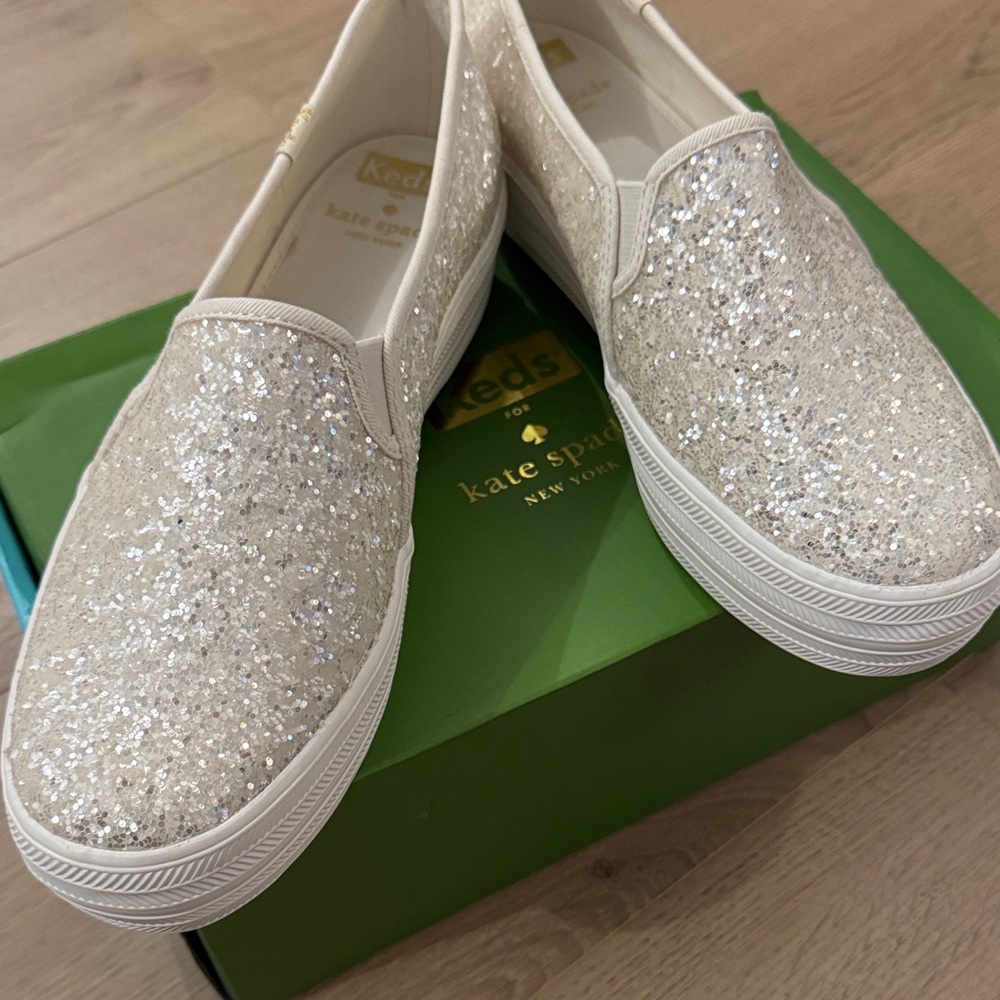 Kate Spade Sparkling Glitter Sneakers - White